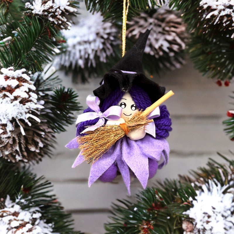 befana alla lavanda artigianale capelli viola idea regalo epifania regali befana profumati decorazione da appendere streghetta lavanda originale regalo epifania per amiche e famiglie