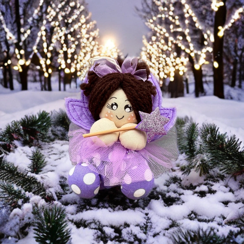 fatina castana con lavanda idea regalo natale fatina profumata artigianale decorazione natalizia alla lavanda regalo originale donna ragazza handmade lavandeto