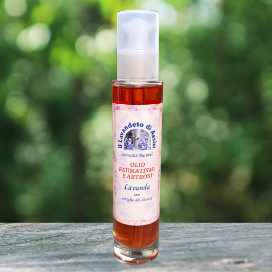 olio per reumatismi e artrosi con lavanda e artiglio del diavolo per dolori articolari e massaggi mirati
