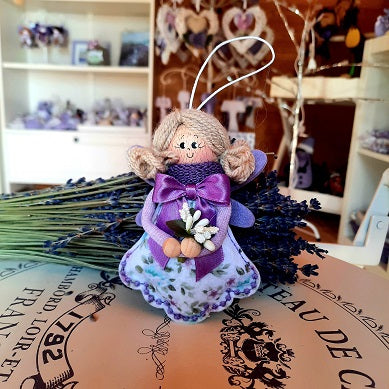 Fata fiorellina, sacchetto di lavanda fatina. fata dei fiori, fata in tessuto, fata in stoffa, fata handmade, fata lilla
