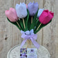 Tulipani realizzati a mano, fiori in stoffa. Tulipani con lavanda. 
sacchetti lavanda, sacchettini lavanda. idee regalo Pasqua, idee regalo Natale, fiori artificiali tulipani
